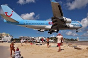 St. Maarten's Maho Bay beach near Princess Juliana International Airport